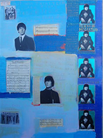 David McGough painting Beatles